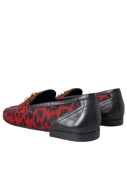 Back view of Dolce & Gabbana leopard loafers