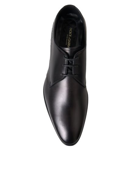 Top view of Dolce & Gabbana black leather Derby shoe