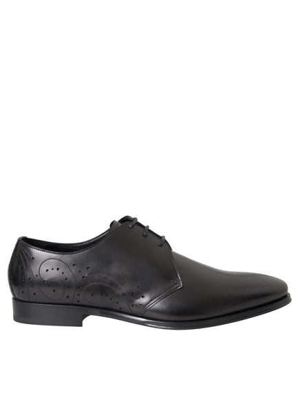 Dolce & Gabbana black leather Derby shoe side view