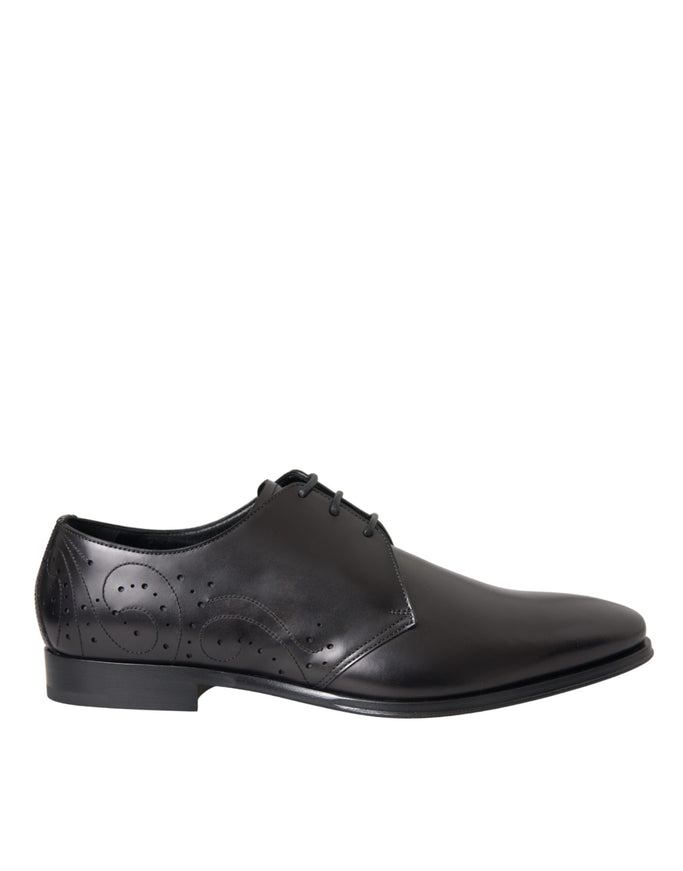 Dolce & Gabbana black leather Derby shoe side view