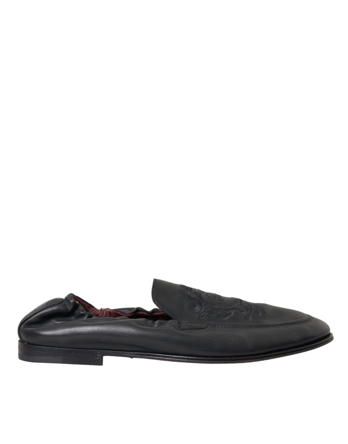 Dolce & Gabbana black leather loafer side view