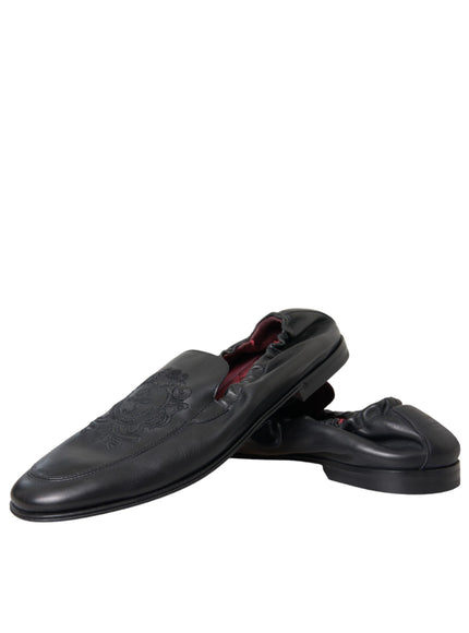 Pair of Dolce & Gabbana black leather loafers