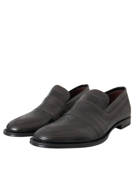 Dolce & Gabbana leather loafers angled view