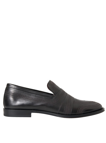 Dolce & Gabbana black leather loafer side view