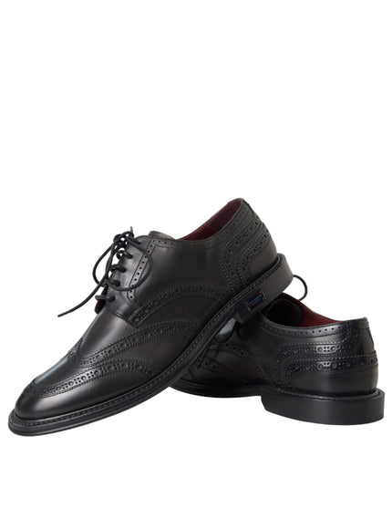 Pair of Dolce & Gabbana black leather oxford wingtips