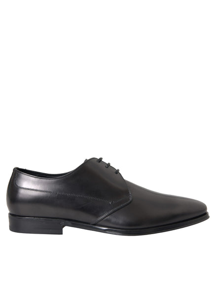 Dolce & Gabbana black leather derby shoe side view