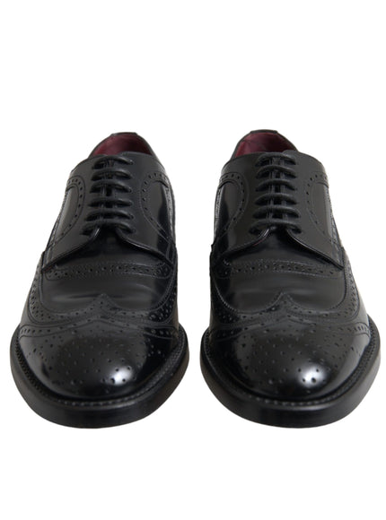 Front view of Dolce & Gabbana leather oxford wingtips