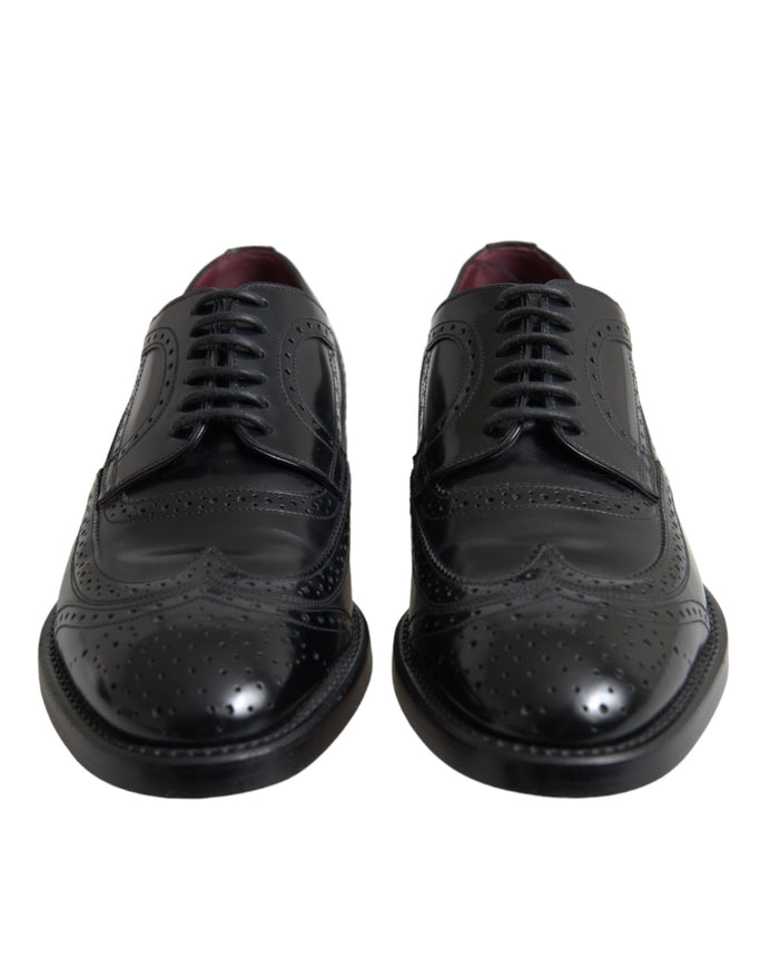 Front view of Dolce & Gabbana leather oxford wingtips