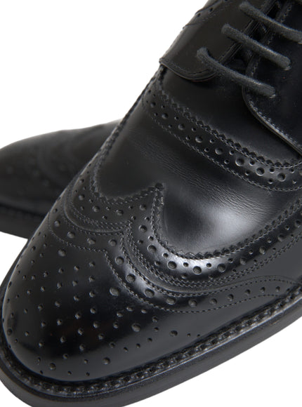 Close-up of Dolce & Gabbana leather oxford wingtip details