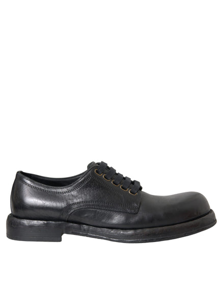 Dolce & Gabbana black leather derby shoe side view