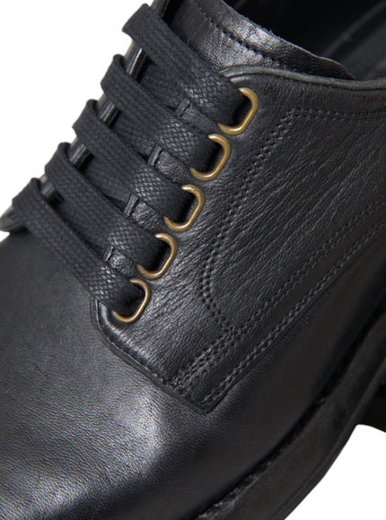 Close-up of Dolce & Gabbana derby shoe laces and eyelets