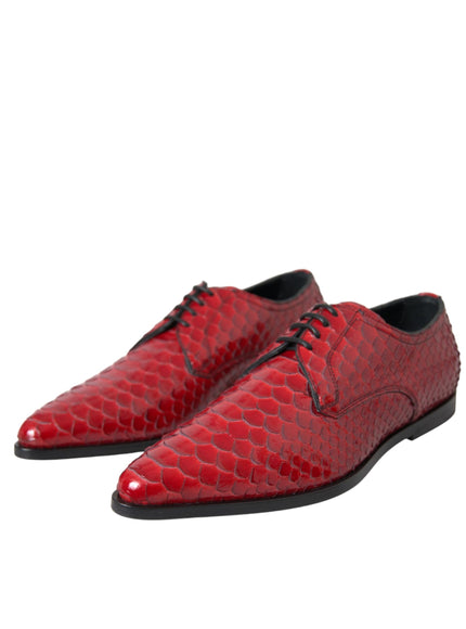 Angled view of Dolce & Gabbana red formal derby shoes