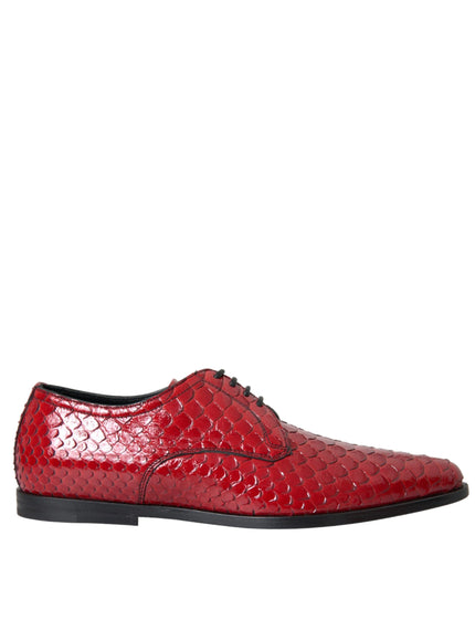 Dolce & Gabbana red python leather derby shoe side view