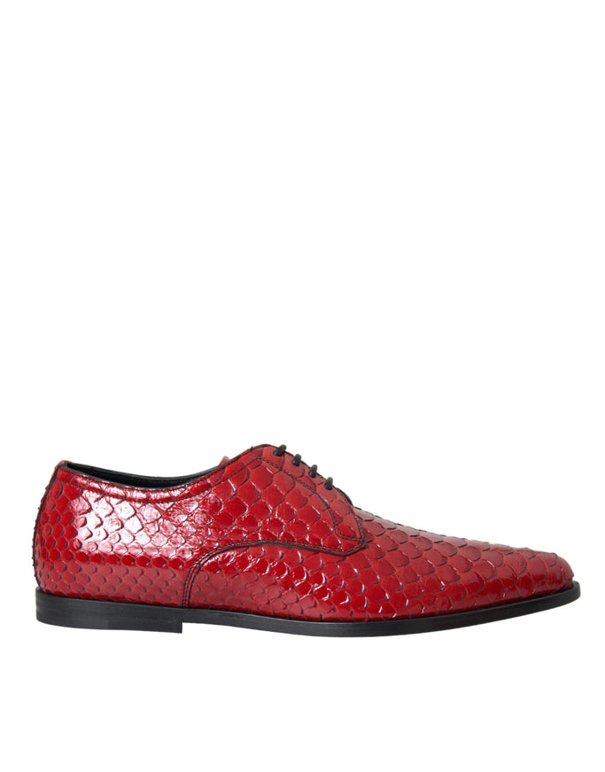 Dolce & Gabbana red python leather derby shoe side view