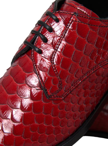 Close-up of Dolce & Gabbana red python leather texture