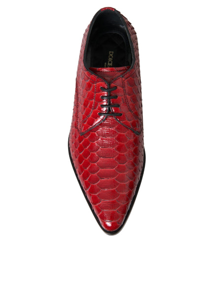 Top view of Dolce & Gabbana red derby shoe