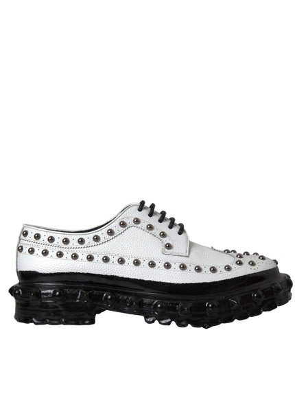 Dolce & Gabbana black white derby shoe side view