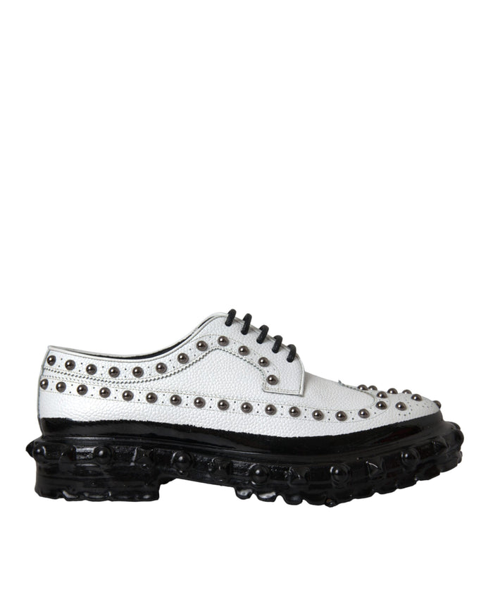 Dolce & Gabbana black white derby shoe side view