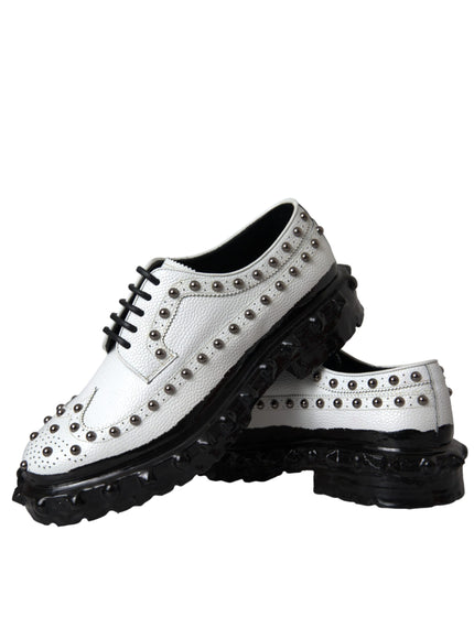 Pair of Dolce & Gabbana black white derby shoes