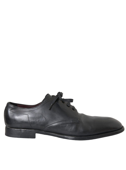 Dolce & Gabbana black leather derby shoe side view