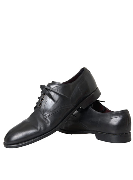 Pair of Dolce & Gabbana black leather derby shoes