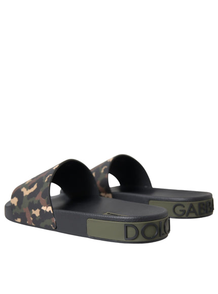 Back view of Dolce & Gabbana camouflage sandals with logo