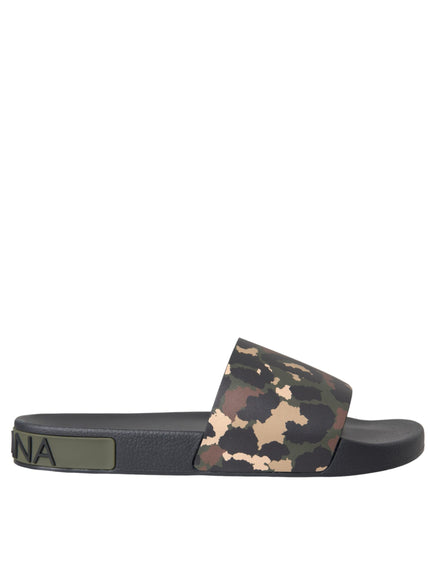 Dolce & Gabbana multicolor camouflage leather sandal side view