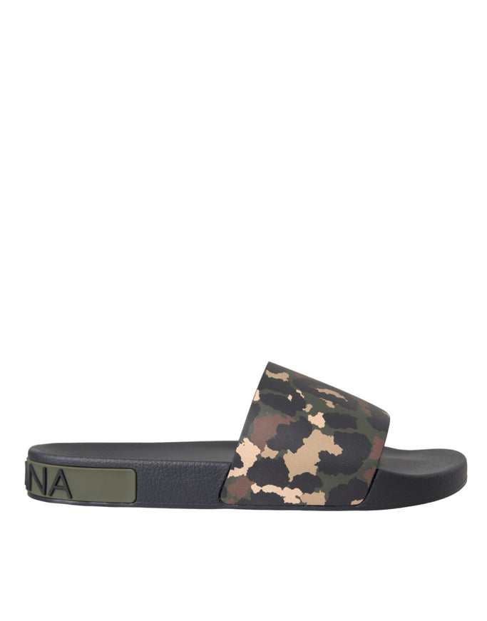 Dolce & Gabbana multicolor camouflage leather sandal side view