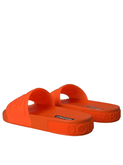 Back view of Dolce & Gabbana orange rubber slides