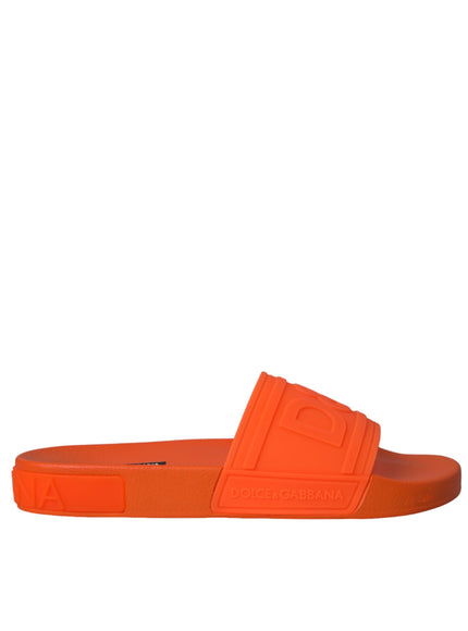 Dolce & Gabbana orange rubber slide sandal side view