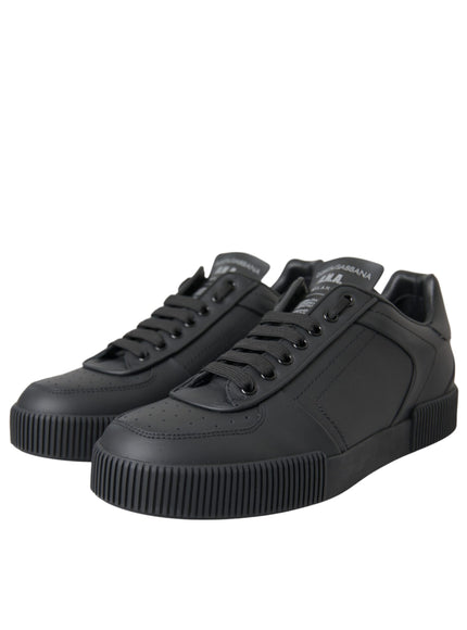 Angled view of Dolce & Gabbana Miami black sneakers