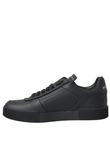 Dolce & Gabbana Miami black leather sneakers side profile