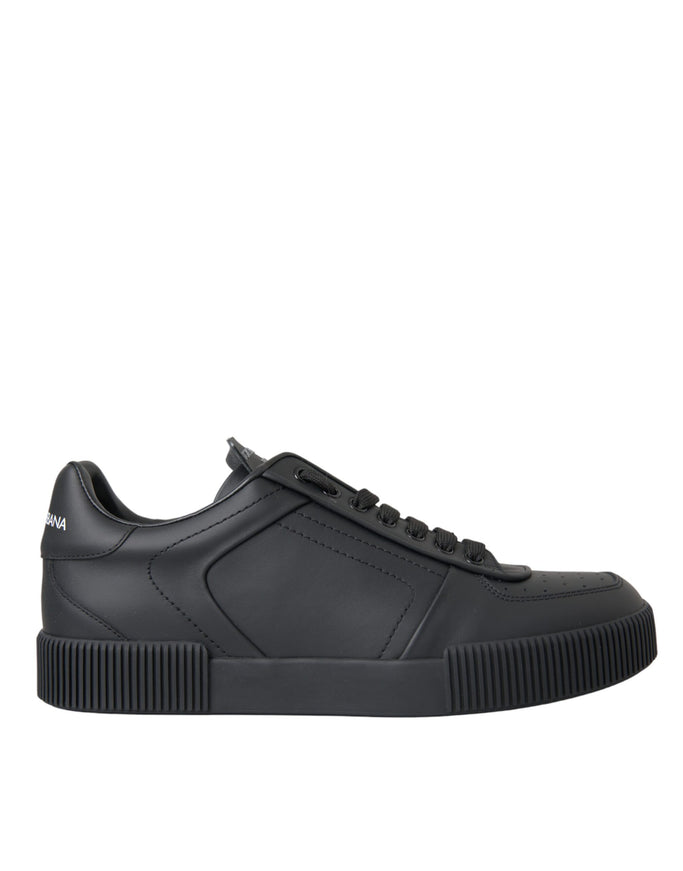 Dolce & Gabbana Miami black leather sneakers side view