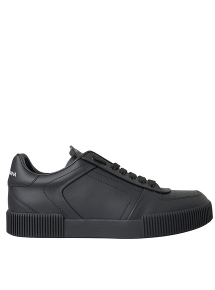 Dolce & Gabbana Miami black leather sneakers side view