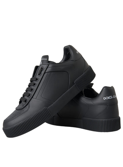 Pair of Dolce & Gabbana Miami black sneakers stacked