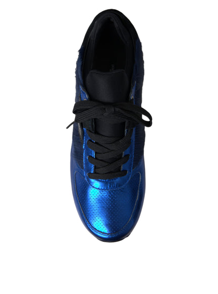 Top view of Dolce & Gabbana blue black calf hair sneaker