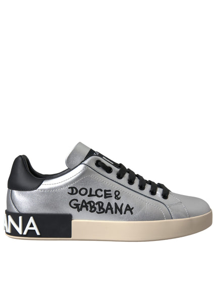 Dolce & Gabbana Silver Portofino Sneakers side view