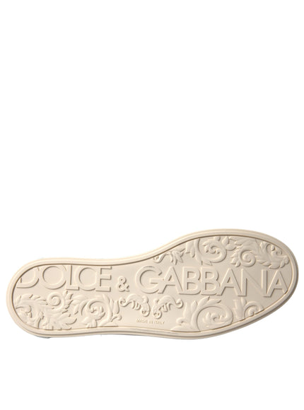 Sole design of Dolce & Gabbana Silver Portofino Sneakers