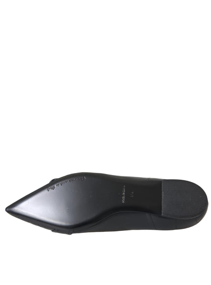 Sole view of Dolce & Gabbana Black Devotion Leather Flats