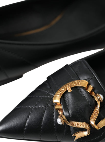 Close-up of Dolce & Gabbana Black Devotion Flats detail