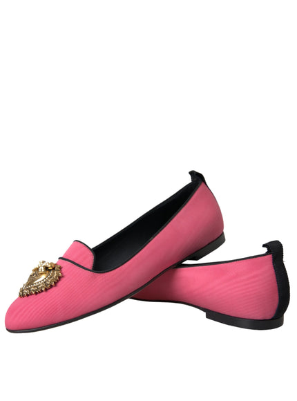 Pair of Dolce & Gabbana pink velvet loafers