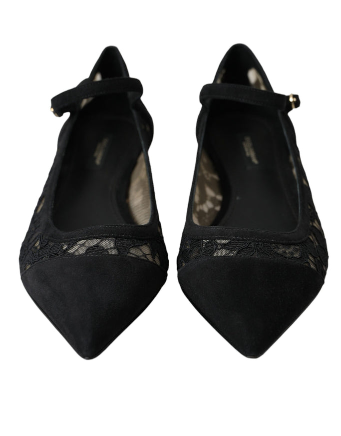 Front view of Dolce & Gabbana lace flats