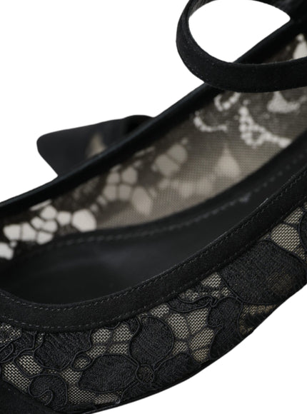 Close-up of Dolce & Gabbana lace flats detail