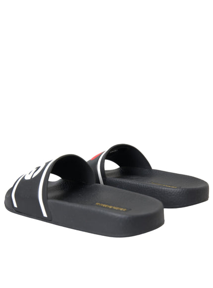 Dolce & Gabbana I Love D&G Slides in Black Leather