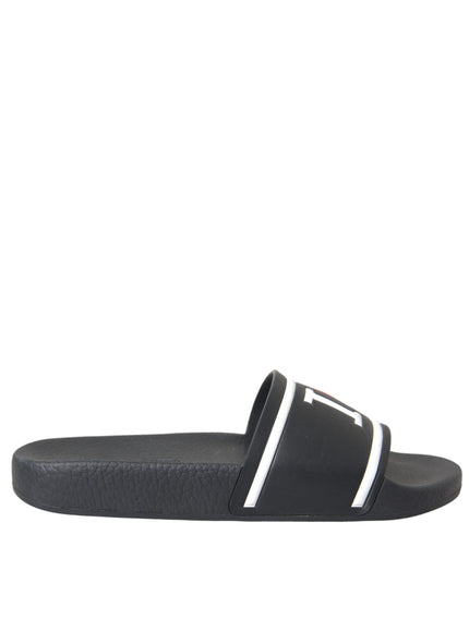 Dolce & Gabbana I Love D&G Slides in Black Leather