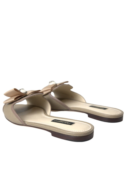 Dolce & Gabbana Beige Pearl Flat Sandals