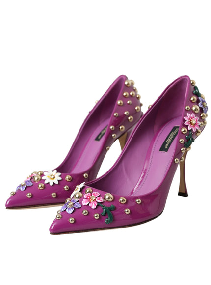 Dolce & Gabbana Purple Embellished High Heels Pumps Shoes