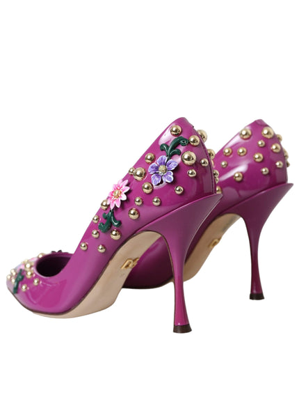 Dolce & Gabbana Purple Embellished High Heels Pumps Shoes