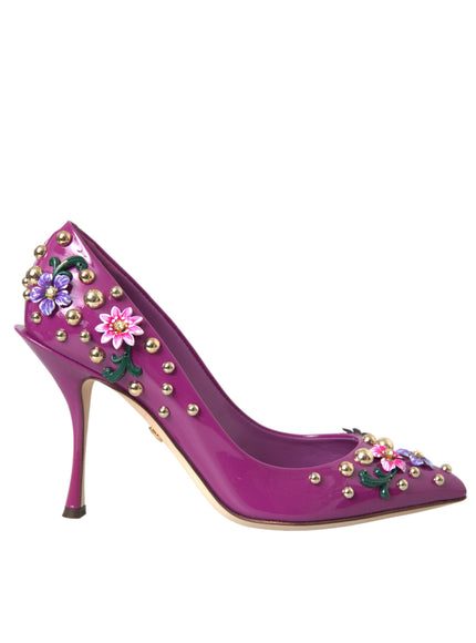 Dolce & Gabbana Purple Embellished High Heels Pumps Shoes