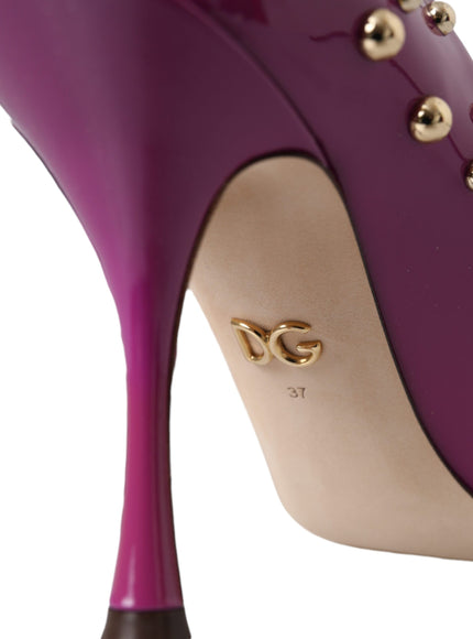 Dolce & Gabbana Purple Embellished High Heels Pumps Shoes